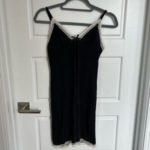 Donna Loren Vintage Y2K Lingerie Black and White Lace Slip Dress